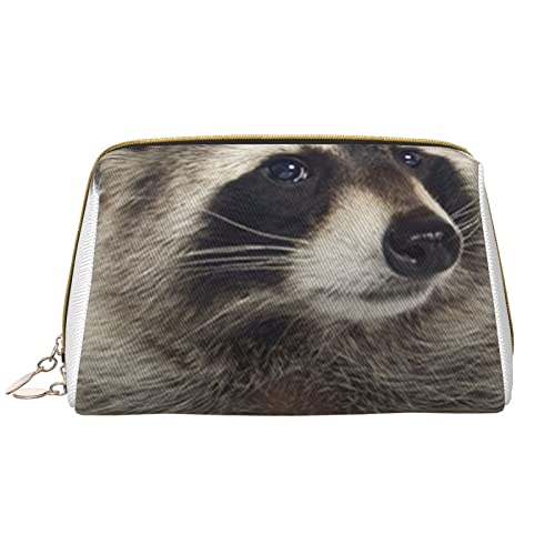 WOWBED Hairiger Waschbär bedruckte Reise-Make-up-Tasche tragbare Kosmetiktasche große Kosmetiktasche mit Reißverschluss für Damen und Mädchen, Weiss/opulenter Garten, Einheitsgröße von WOWBED