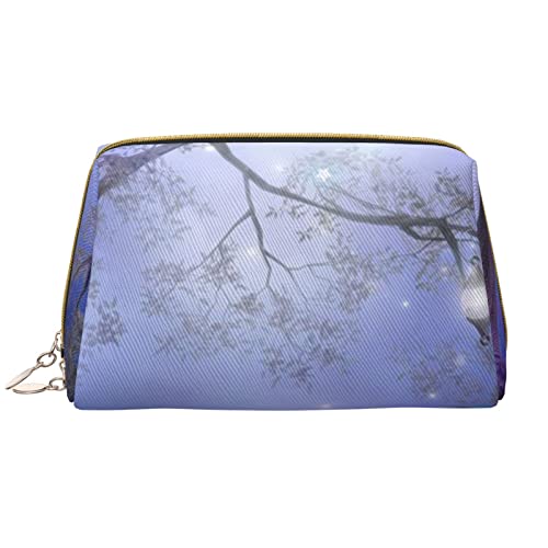 WOWBED Kosmetiktasche mit Blume, Schmetterling, Baum, bedruckt, Reise-Make-up-Tasche, tragbar, groß, Kosmetiktasche mit Reißverschluss für Damen und Mädchen, Weiss/opulenter Garten, Einheitsgröße von WOWBED