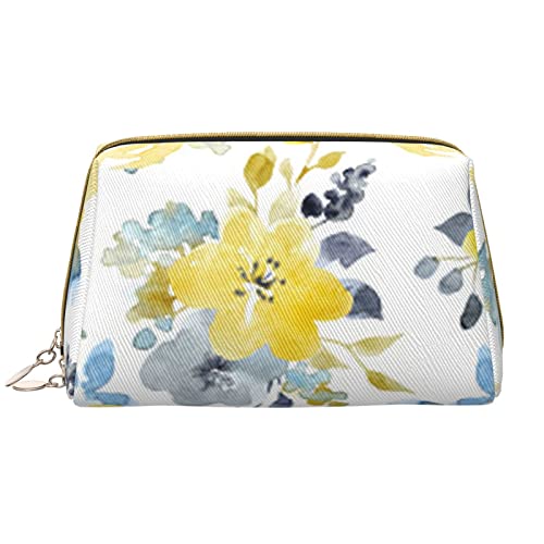 WOWBED Kosmetiktasche mit Blumenmuster, Aquarell, helles Sommermuster, bedruckt, Reise-Make-up-Tasche, tragbare Kosmetiktasche, große Kosmetiktasche mit Reißverschluss für Damen von WOWBED