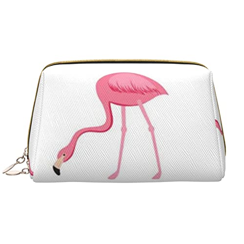 WOWBED Kosmetiktasche mit Flamingos auf Weiß, bedruckt, tragbar, Kosmetiktasche, groß, mit Reißverschluss, Kosmetiktasche für Damen und Mädchen, Weiss/opulenter Garten, Einheitsgröße von WOWBED