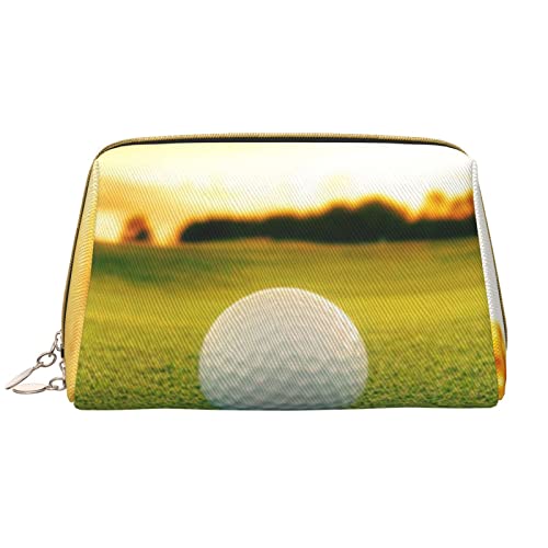 WOWBED Make-up-Tasche mit Golfplatz, bedruckt, Leder, groß, für Reisen, Make-up, Organizer, Kosmetikpinsel, Tasche für Frauen und Mädchen, Weiss/opulenter Garten, Einheitsgröße von WOWBED