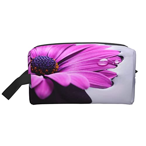 WOWBED Make-up-Tasche mit Reißverschluss, tragbar, mit Blumenmuster, für Damen und Mädchen, Weiß, Einheitsgröße, weiß, Einheitsgröße von WOWBED