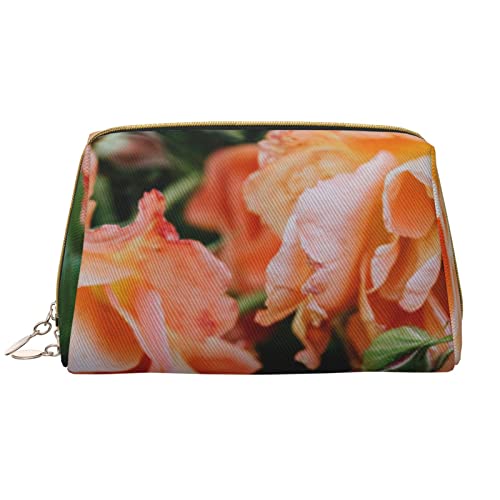 WOWBED Make-up-Tasche mit Rosen, bedruckt, Leder, groß, für Reisen, Make-up, Organizer, Kosmetikpinsel, Tasche für Frauen und Mädchen, Weiss/opulenter Garten, Einheitsgröße von WOWBED