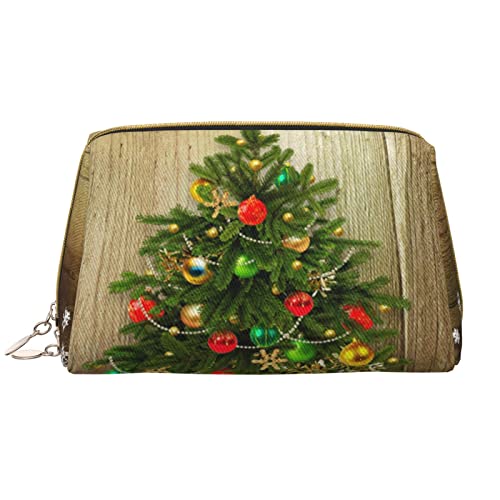 WOWBED Merry Christmas bedruckte Reise-Make-up-Tasche tragbare Kosmetiktasche große Kosmetiktasche mit Reißverschluss für Damen und Mädchen, Weiss/opulenter Garten, Einheitsgröße von WOWBED