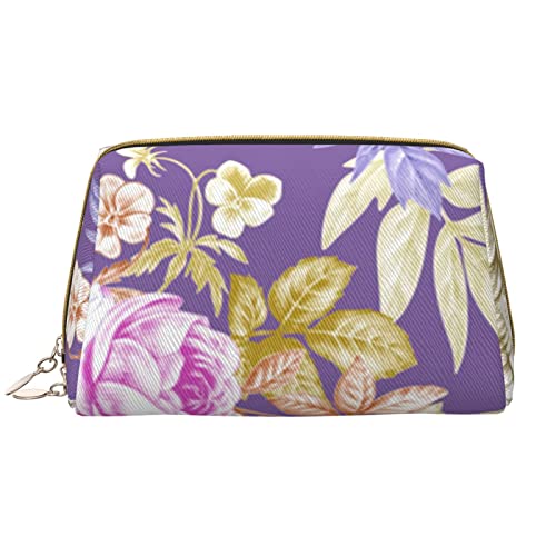 WOWBED Tragbare Kosmetiktasche mit Totenkopf-Motiv, mit Blumenmuster, Kosmetiktasche mit Reißverschluss, für Damen und Mädchen, Weiss/opulenter Garten, Einheitsgröße von WOWBED