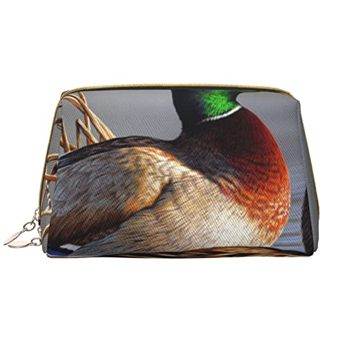 WOWBED mallard duck bedruckte Reise-Make-up-Tasche, tragbare Kosmetiktasche, großer Kosmetiktasche, Organizer, Kosmetiktasche mit Reißverschluss, für Damen von WOWBED