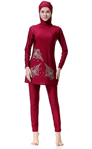 WOWDECOR Islamische Bademode Muslimische Badeanzüge für Frauen Mädchen Vollabdeckung Burkini Schwimmen Beachwear von WOWDECOR