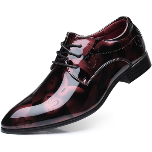Anzugschuhe Herren Oxford Derby Schuhe Klassischer Männer Businessschuhe Schnürhalbschuhe Herren Lederschuhe Hochzeitsschuhe Lackschuhe für Formale Anlässe (Anzu-25, 42EU) von WOWEI