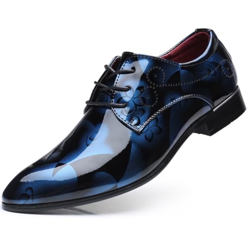 Anzugschuhe Herren Oxford Derby Schuhe Klassischer Männer Businessschuhe Schnürhalbschuhe Herren Lederschuhe Hochzeitsschuhe Lackschuhe für Formale Anlässe (Anzu-27, 42EU) von WOWEI
