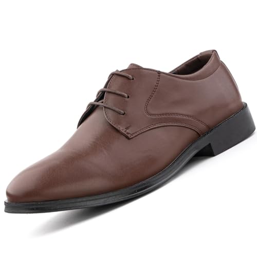 Anzugschuhe Herren Oxford Derby Schuhe Klassischer Männer Businessschuhe Schnürhalbschuhe Herren Lederschuhe Hochzeitsschuhe Lackschuhe für Formale Anlässe (Anzu-4, 43EU) von WOWEI