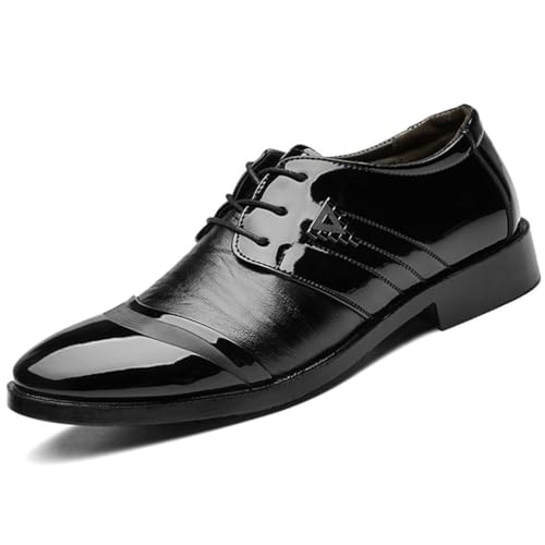 Anzugschuhe Herren Oxford Derby Schuhe Klassischer Männer Businessschuhe Schnürhalbschuhe Herren Lederschuhe Hochzeitsschuhe Lackschuhe für Formale Anlässe (Anzu-7, 41EU) von WOWEI