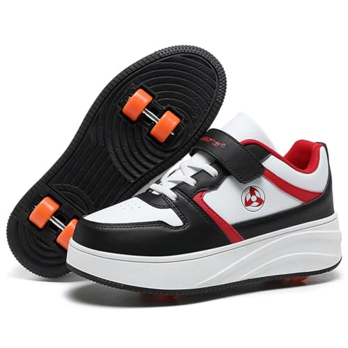 Schuhe mit Rollen für Jungen Mädchen Skateboardschuhe für Kinder Erwachsene Rollschuhe Outdoorschuhe Turnschuhe 2-in-1-Multifunktionsrollschuhe Sneakers Sportschuhe (WOW-V34, 30EU) von WOWEI