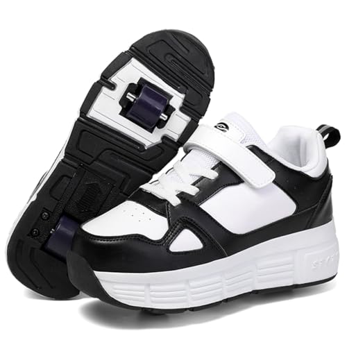 Schuhe mit Rollen für Jungen Mädchen Skateboardschuhe für Kinder Erwachsene Rollschuhe Outdoorschuhe Turnschuhe 2-in-1-Multifunktionsrollschuhe Sneakers Sportschuhe (Wow-V3, 37EU) von WOWEI