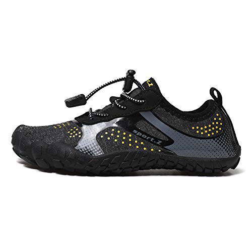 WOWEI Barfußschuhe Kinder Schnell Trocknend Badeschuhe Aquaschuhe Wasserschuhe mit Dicke Sohle für Wassersport Beach Pool Surfen,206 Schwarz,36 EU von Wowei