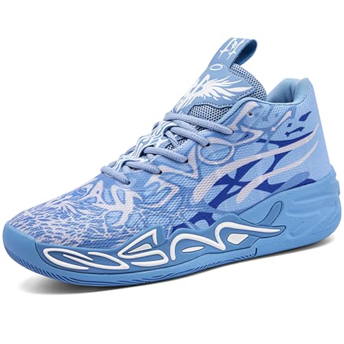 WOWEI Basketballschuhe für Herren Hohe Freizeitschuhe Sportschuhe Stoßdämpfung rutschfeste Basketballschuhe Herren Leichte Turnschuhe Laufschuhe Walkingschuhe Sneaker (Bask-10, 37EU) von WOWEI