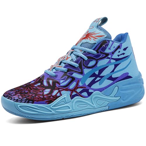 WOWEI Basketballschuhe für Herren Hohe Freizeitschuhe Sportschuhe Stoßdämpfung rutschfeste Basketballschuhe Herren Leichte Turnschuhe Laufschuhe Walkingschuhe Sneaker (Bask-11, 43EU) von WOWEI