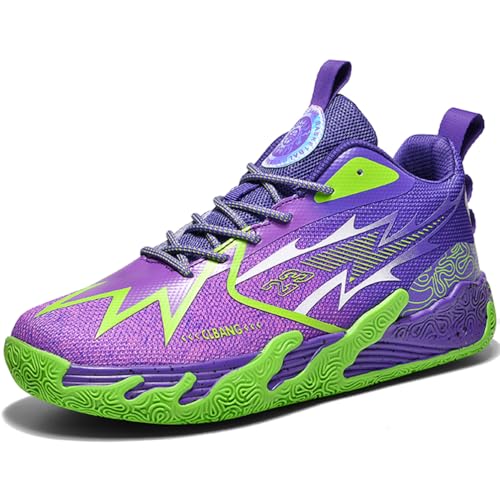 WOWEI Basketballschuhe für Herren Hohe Freizeitschuhe Sportschuhe Stoßdämpfung rutschfeste Basketballschuhe Herren Leichte Turnschuhe Laufschuhe Walkingschuhe Sneaker (Bask-28, 37EU) von WOWEI