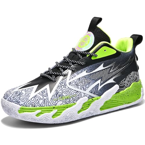 WOWEI Basketballschuhe für Herren Hohe Freizeitschuhe Sportschuhe Stoßdämpfung rutschfeste Basketballschuhe Herren Leichte Turnschuhe Laufschuhe Walkingschuhe Sneaker (Bask-29, 39EU) von WOWEI