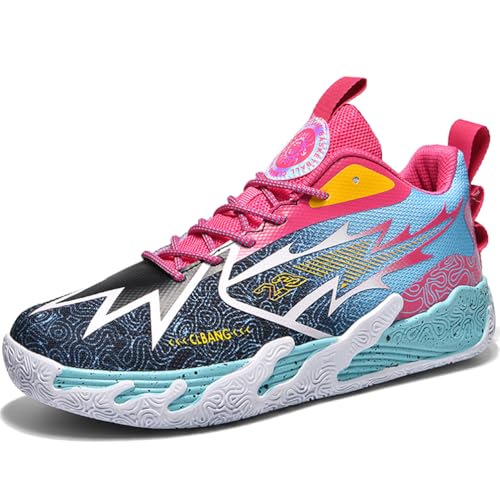 WOWEI Basketballschuhe für Herren Hohe Freizeitschuhe Sportschuhe Stoßdämpfung rutschfeste Basketballschuhe Herren Leichte Turnschuhe Laufschuhe Walkingschuhe Sneaker (Bask-30, 38EU) von WOWEI