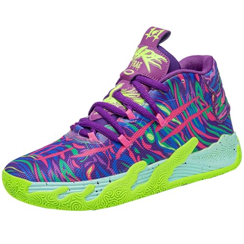 WOWEI Basketballschuhe für Herren Hohe Freizeitschuhe Sportschuhe Stoßdämpfung rutschfeste Basketballschuhe Herren Leichte Turnschuhe Laufschuhe Walkingschuhe Sneaker (Bask-5, 36EU) von WOWEI