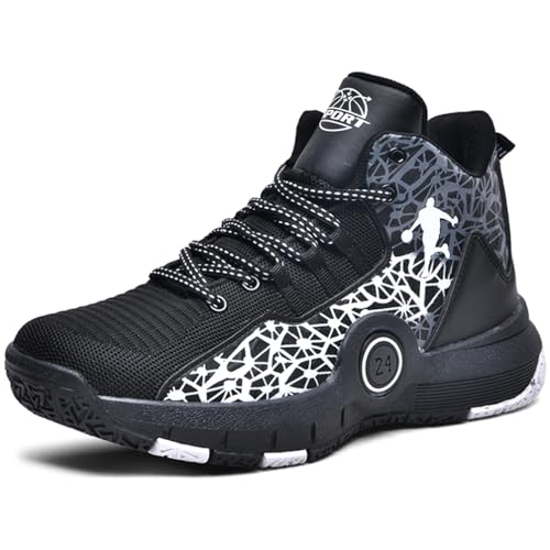 WOWEI Basketballschuhe für Jungen Kinder Sportschuhe Laufschuhe Leicht Anti-Skid Turnschuhe Basketballschuhe für Mädchen Outdoor Gym Sneaker Walkingschuhe Unisex (Bask-J10, 41EU) von WOWEI