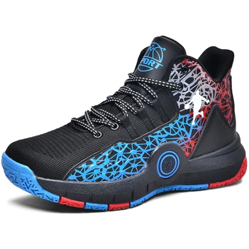 WOWEI Basketballschuhe für Jungen Kinder Sportschuhe Laufschuhe Leicht Anti-Skid Turnschuhe Basketballschuhe für Mädchen Outdoor Gym Sneaker Walkingschuhe Unisex (Bask-J12, 41EU) von WOWEI