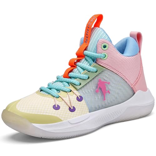 WOWEI Basketballschuhe für Jungen Kinder Sportschuhe Laufschuhe Leicht Anti-Skid Turnschuhe Basketballschuhe für Mädchen Outdoor Gym Sneaker Walkingschuhe Unisex (Bask-J26, 40EU) von WOWEI