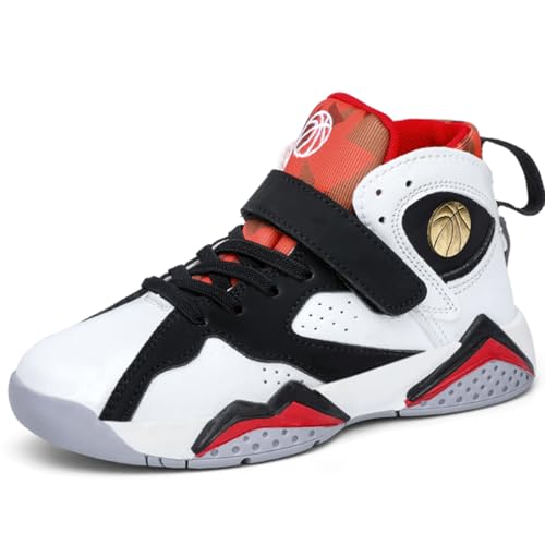 WOWEI Basketballschuhe für Jungen Kinder Sportschuhe Laufschuhe Leicht Anti-Skid Turnschuhe Basketballschuhe für Mädchen Outdoor Gym Sneaker Walkingschuhe Unisex (Bask-J36, 36EU) von WOWEI