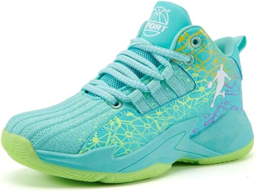 WOWEI Basketballschuhe für Jungen Kinder Turnschuhe Outdoor Basketballschuhe für Mädchen Jungen Sportschuhe Leicht Atmungsaktive Turnschuhe Sneaker Walkingschuhe Unisex (CXB-A15, 40EU) von WOWEI