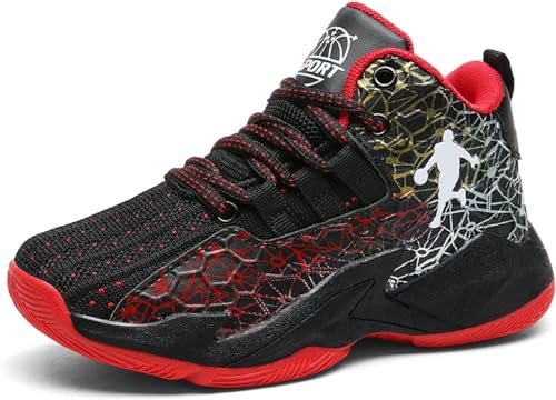WOWEI Basketballschuhe für Jungen Kinder Turnschuhe Outdoor Basketballschuhe für Mädchen Jungen Sportschuhe Leicht Atmungsaktive Turnschuhe Sneaker Walkingschuhe Unisex (CXB-A16, 37EU) von WOWEI