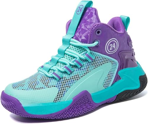 WOWEI Basketballschuhe für Jungen Kinder Turnschuhe Outdoor Basketballschuhe für Mädchen Jungen Sportschuhe Leicht Atmungsaktive Turnschuhe Sneaker Walkingschuhe Unisex (CXB-A8, 35EU) von WOWEI