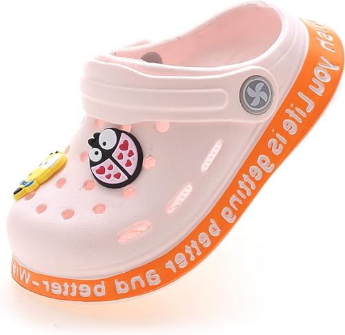 WOWEI Clogs Pantoletten Kinder Gartenschuhe für Jungen Mädchen Rutschfeste Gartenclogs Dinosaurier Pantoffeln Kinder Sandalen Badeschuhe Gummi Hausschuhe Latschen Unisex (Clogs-A12, 25EU) von WOWEI