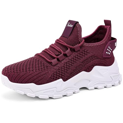 WOWEI Damen Laufschuhe Turnschuhe Sportschuhe Sneaker Running Tennis Schuhe Leichtgewichts Atmungsaktiv Frauen Straßenlaufschuhe Walkingschuhe Outdoor Fitness Jogging (Jog-K6, 37EU) von WOWEI