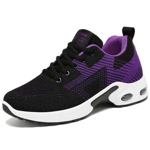 WOWEI Damen Sneaker Atmungsaktiv Laufschuhe Damen Turnschuhe Schnürer Leichte Stoßfest Mode Sportschuhe Walkingschuhe Straßenlaufschuhe Outdoor Athletisch Sneaker (Lauf-T1, 39EU) von WOWEI