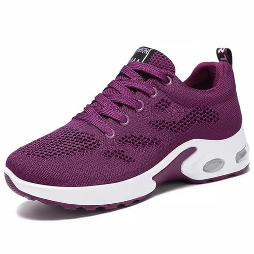 WOWEI Damen Sneaker Atmungsaktiv Laufschuhe Damen Turnschuhe Schnürer Leichte Stoßfest Mode Sportschuhe Walkingschuhe Straßenlaufschuhe Outdoor Athletisch Sneaker (Lauf-T12, 43EU) von WOWEI
