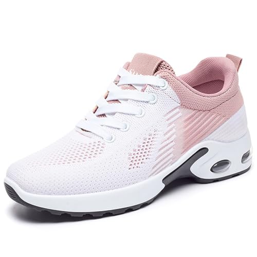 WOWEI Damen Sneaker Atmungsaktiv Laufschuhe Damen Turnschuhe Schnürer Leichte Stoßfest Mode Sportschuhe Walkingschuhe Straßenlaufschuhe Outdoor Athletisch Sneaker (Lauf-T13, 43EU) von WOWEI