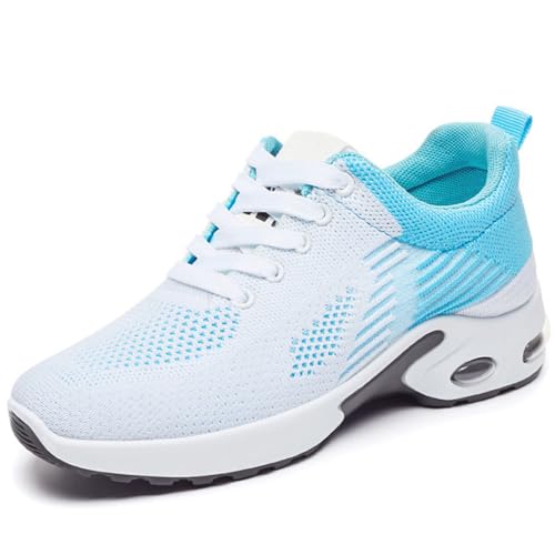 WOWEI Damen Sneaker Atmungsaktiv Laufschuhe Damen Turnschuhe Schnürer Leichte Stoßfest Mode Sportschuhe Walkingschuhe Straßenlaufschuhe Outdoor Athletisch Sneaker (Lauf-T14, 39EU) von WOWEI