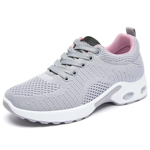 WOWEI Damen Sneaker Atmungsaktiv Laufschuhe Damen Turnschuhe Schnürer Leichte Stoßfest Mode Sportschuhe Walkingschuhe Straßenlaufschuhe Outdoor Athletisch Sneaker (Lauf-T18, 38EU) von WOWEI
