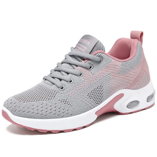 WOWEI Damen Sneaker Atmungsaktiv Laufschuhe Damen Turnschuhe Schnürer Leichte Stoßfest Mode Sportschuhe Walkingschuhe Straßenlaufschuhe Outdoor Athletisch Sneaker (Lauf-T2, 38EU) von WOWEI