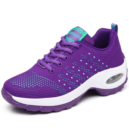 WOWEI Damen Sneaker Atmungsaktiv Laufschuhe Damen Turnschuhe Schnürer Leichte Stoßfest Mode Sportschuhe Walkingschuhe Straßenlaufschuhe Outdoor Athletisch Sneaker (Lauf-T20, 39EU) von WOWEI