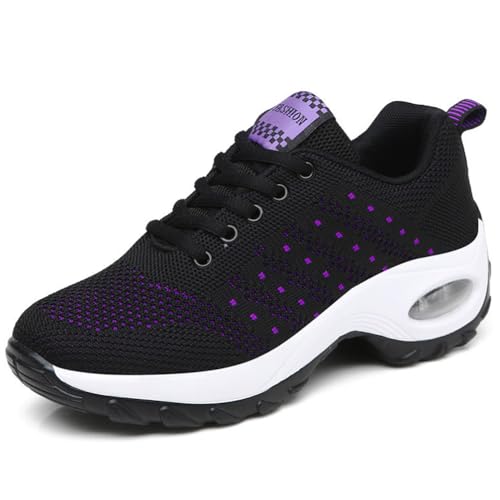 WOWEI Damen Sneaker Atmungsaktiv Laufschuhe Damen Turnschuhe Schnürer Leichte Stoßfest Mode Sportschuhe Walkingschuhe Straßenlaufschuhe Outdoor Athletisch Sneaker (Lauf-T23, 38EU) von WOWEI