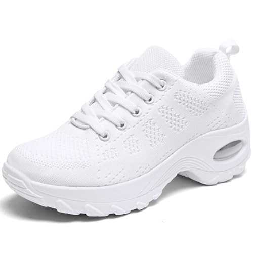 WOWEI Damen Sneaker Atmungsaktiv Laufschuhe Damen Turnschuhe Schnürer Leichte Stoßfest Mode Sportschuhe Walkingschuhe Straßenlaufschuhe Outdoor Athletisch Sneaker (Lauf-T28, 39EU) von WOWEI