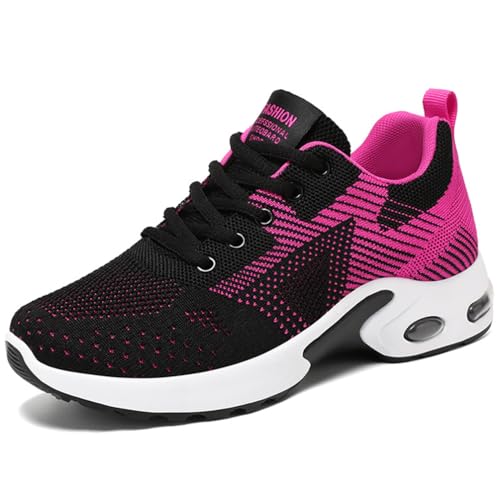 WOWEI Damen Sneaker Atmungsaktiv Laufschuhe Damen Turnschuhe Schnürer Leichte Stoßfest Mode Sportschuhe Walkingschuhe Straßenlaufschuhe Outdoor Athletisch Sneaker (Lauf-T3, 37EU) von WOWEI