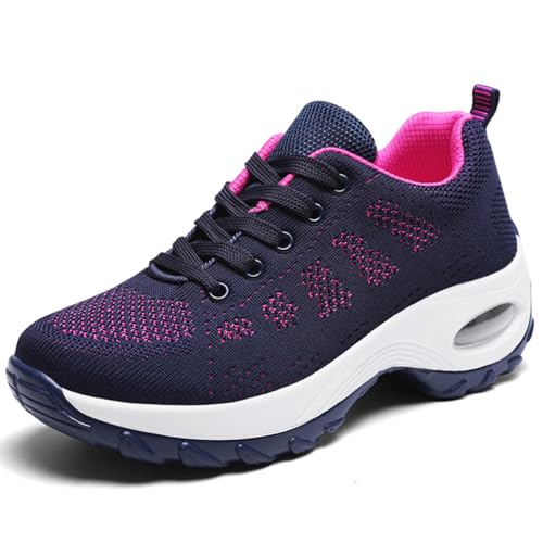WOWEI Damen Sneaker Atmungsaktiv Laufschuhe Damen Turnschuhe Schnürer Leichte Stoßfest Mode Sportschuhe Walkingschuhe Straßenlaufschuhe Outdoor Athletisch Sneaker (Lauf-T30, 42EU) von WOWEI