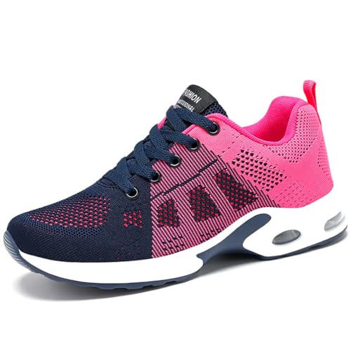 WOWEI Damen Sneaker Atmungsaktiv Laufschuhe Damen Turnschuhe Schnürer Leichte Stoßfest Mode Sportschuhe Walkingschuhe Straßenlaufschuhe Outdoor Athletisch Sneaker (Lauf-T8, 39EU) von WOWEI