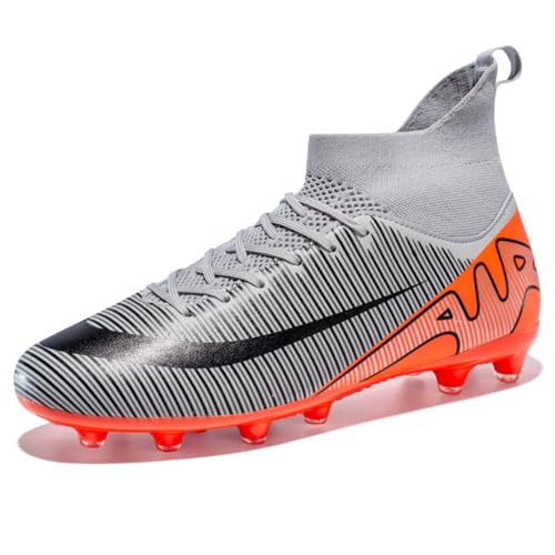 WOWEI Fußballschuhe Herren Fussballschuhe High Top Spike Cleats Fußballschuhe Junge Professionelle Trainingsschuhe Fußballschuhe Kinder Outdoor Sportschuhe (SOC-S11, 41EU) von WOWEI