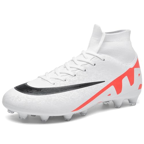 WOWEI Fußballschuhe Herren Fussballschuhe High Top Spike Cleats Fußballschuhe Junge Professionelle Trainingsschuhe Fußballschuhe Kinder Outdoor Sportschuhe (SOC-S18, 47EU) von WOWEI