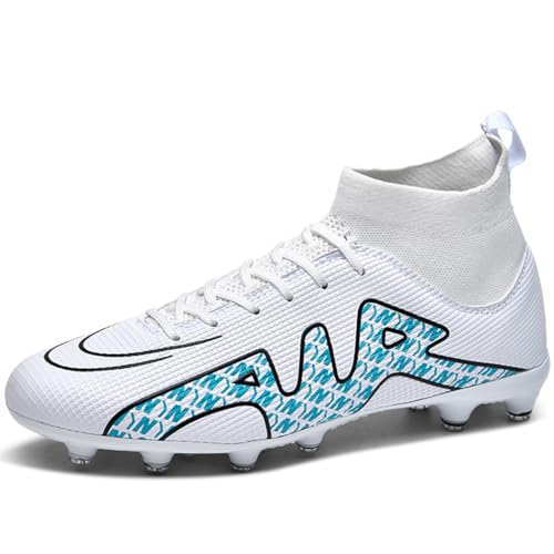 WOWEI Fußballschuhe Herren Fussballschuhe High Top Spike Cleats Fußballschuhe Junge Professionelle Trainingsschuhe Fußballschuhe Kinder Outdoor Sportschuhe (SOC-S26, 40EU) von WOWEI