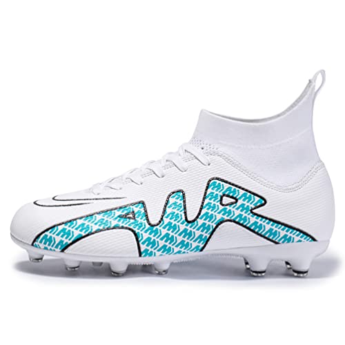 WOWEI Fußballschuhe Herren Fußballschuhe Professionelle High Top Spike Cleats Junge Kinder Fußballspiel Schuhe Outdoor Sport Trainingsschuhe Fussballschuhe Sportschuhe (3 RT, 40EU) von WOWEI