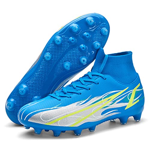 WOWEI Fußballschuhe Herren High Top Spike Cleats Fußballschuhe Junge Kinder Unisex Professionelle Outdoor Sport Trainingsschuhe Fussballschuhe Turnschuhe Wettkampf (41EU) von WOWEI